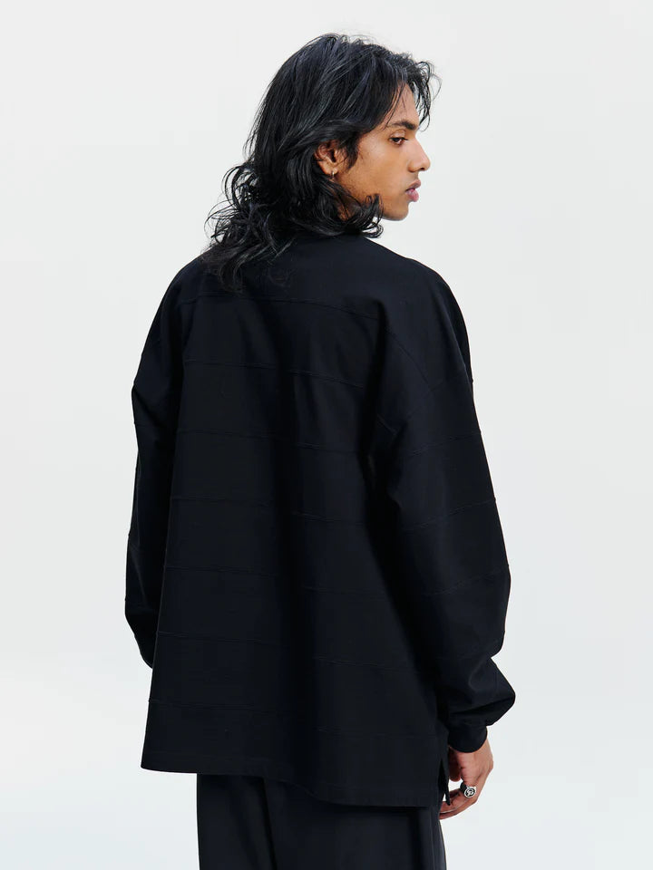 COOTIE | Plaited Jersey Paneling Border L/S Tee