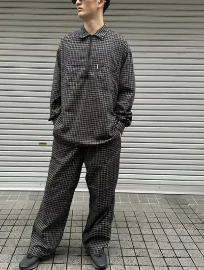 COOTIE | Amundsen Check Overized Half Zip L/S Shirts