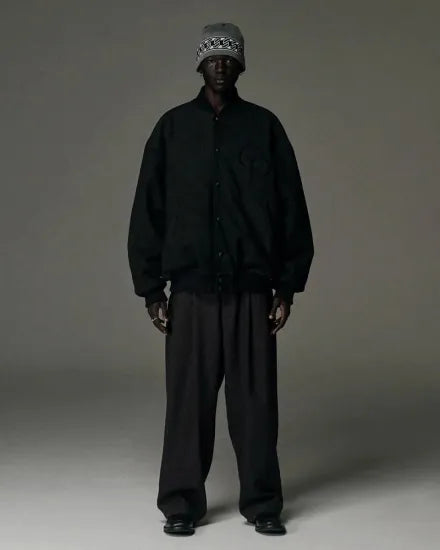 COOTIE | Silk Nep Herringbone 2 Tuck Wide Trousers
