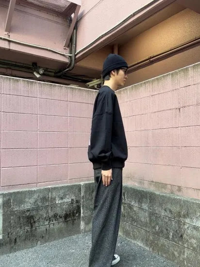 COOTIE | Silk Nep Herringbone 2 Tuck Wide Trousers