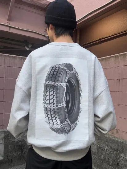 COOTIE | Print Sweat Crew (Tire with Chains)