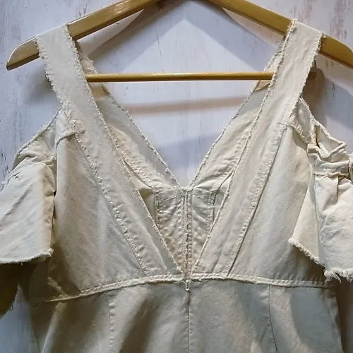 LI HUA | Open Shoulder Cut Off Dress